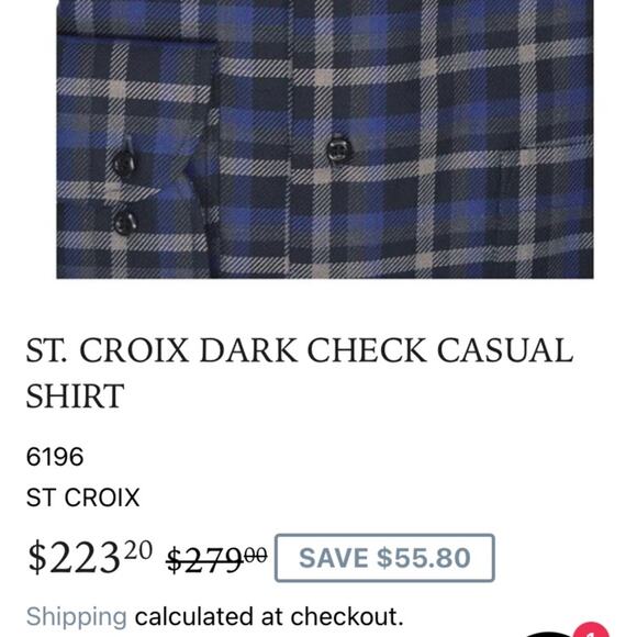 St. Croix Dark Check Plaid Casual Long Sleeve Button Down Shirt - Men’s Size L - Picture 10 of 10